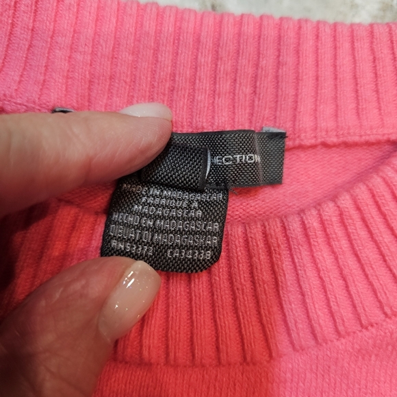French Connection Pink Ribbed Pullover Sweater Women’s Size Large - Picture 3 of 7